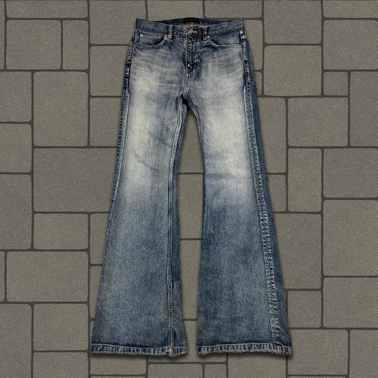 SS23 Balenciaga Blue Lost Tape Flared Denim