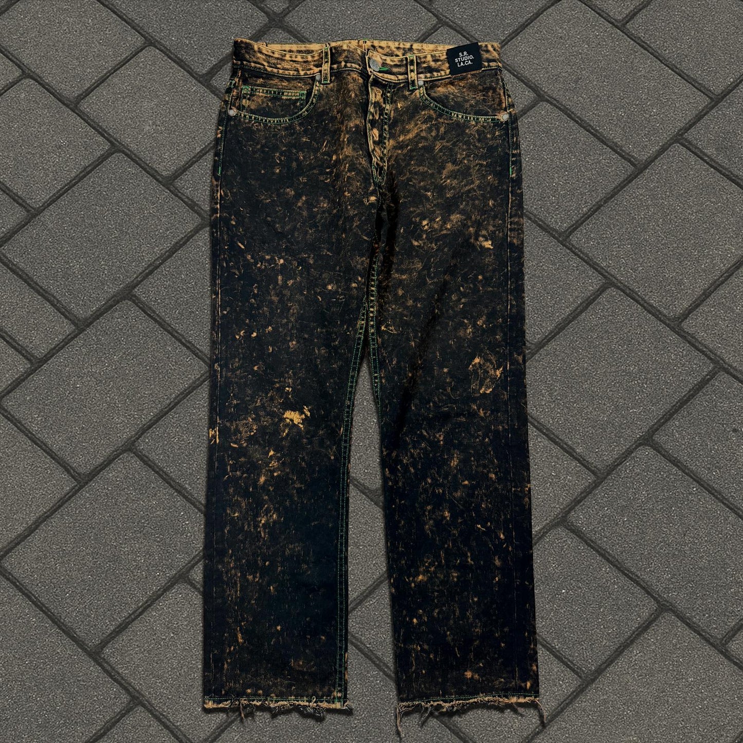 Sterling Ruby IO Wash Contrast Stitch Denim