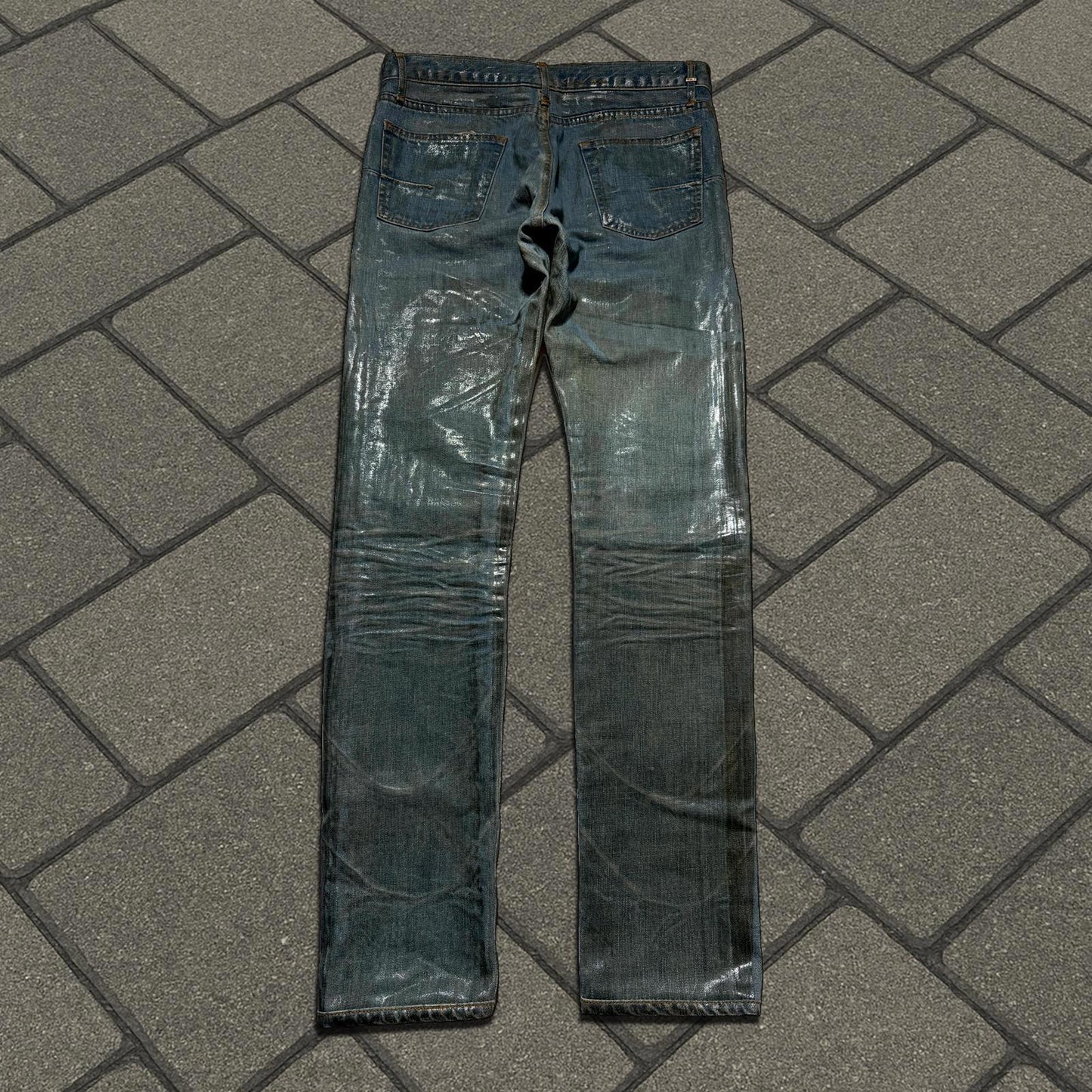 SS04 Dior Homme Bleu Clair Waxed Denim