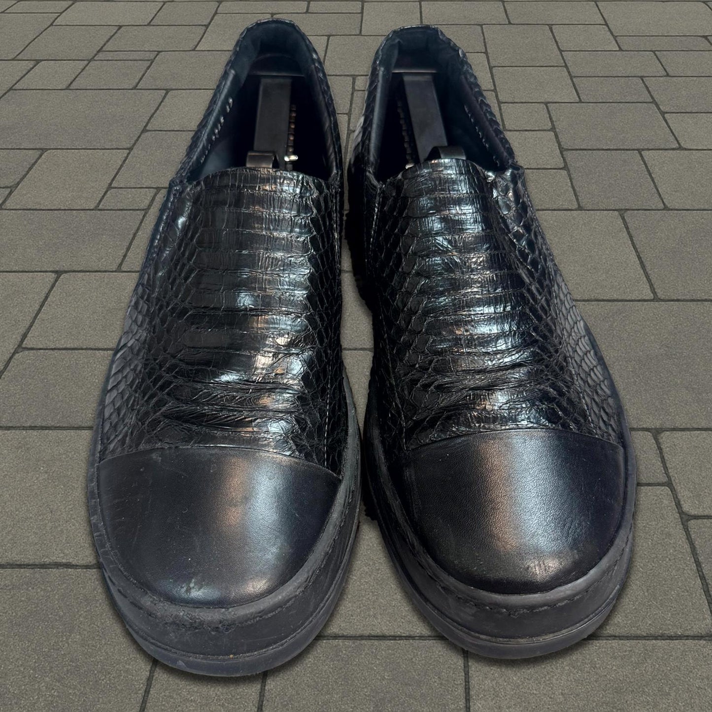 FW14 Rick Owens Python Skin Slip On Shoes