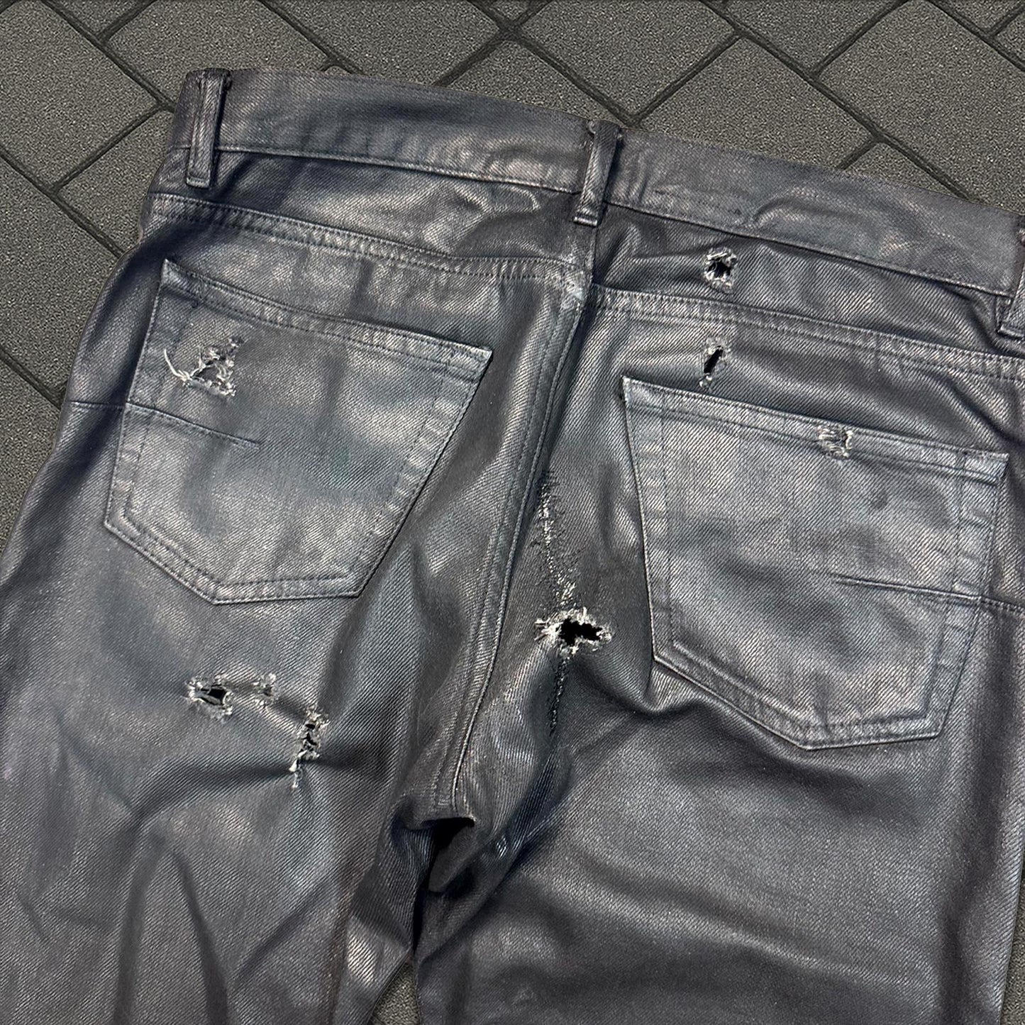 SS04 Dior Homme Waxed Strip Denim