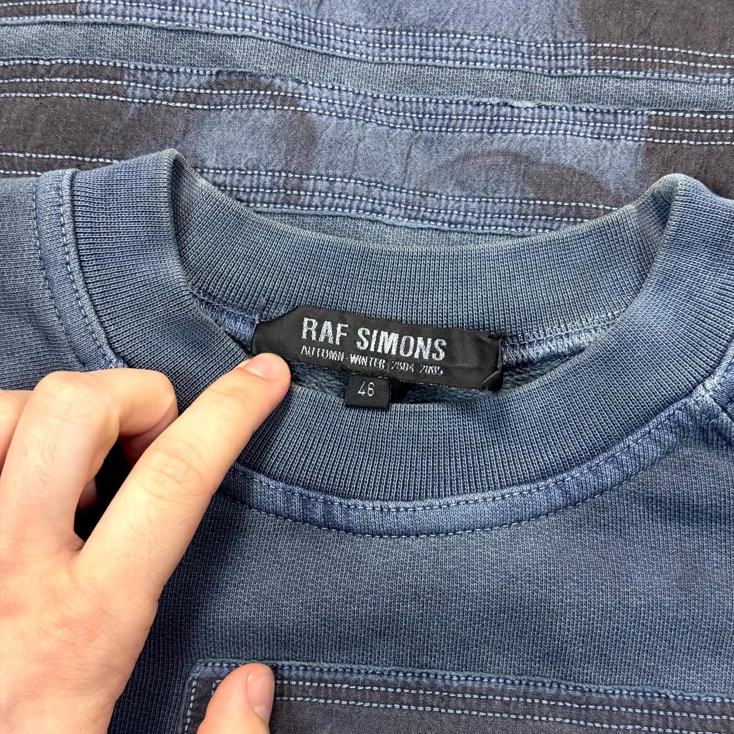 AW04 Raf Simons “Waves” Patches Crewneck