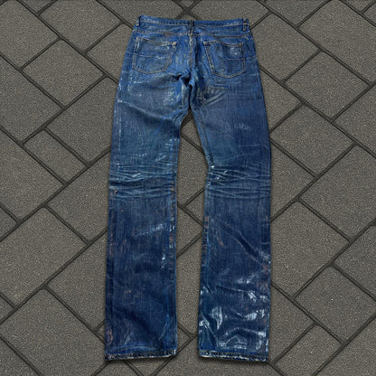 AW03 Dior Homme Blue Waxed Luster Denim