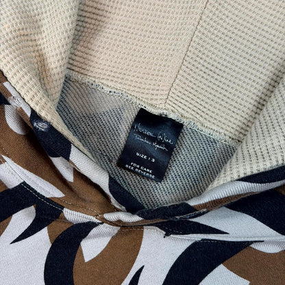 AW04 Number (N)ine Beige Tribal Pullover Hoodie