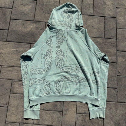 AW04 Raf Simons Mint Pocketless Paisley Hoodie