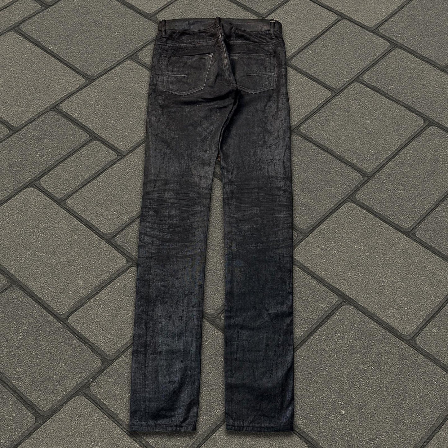 AW07 Dior Homme Light Wax Coated Denim
