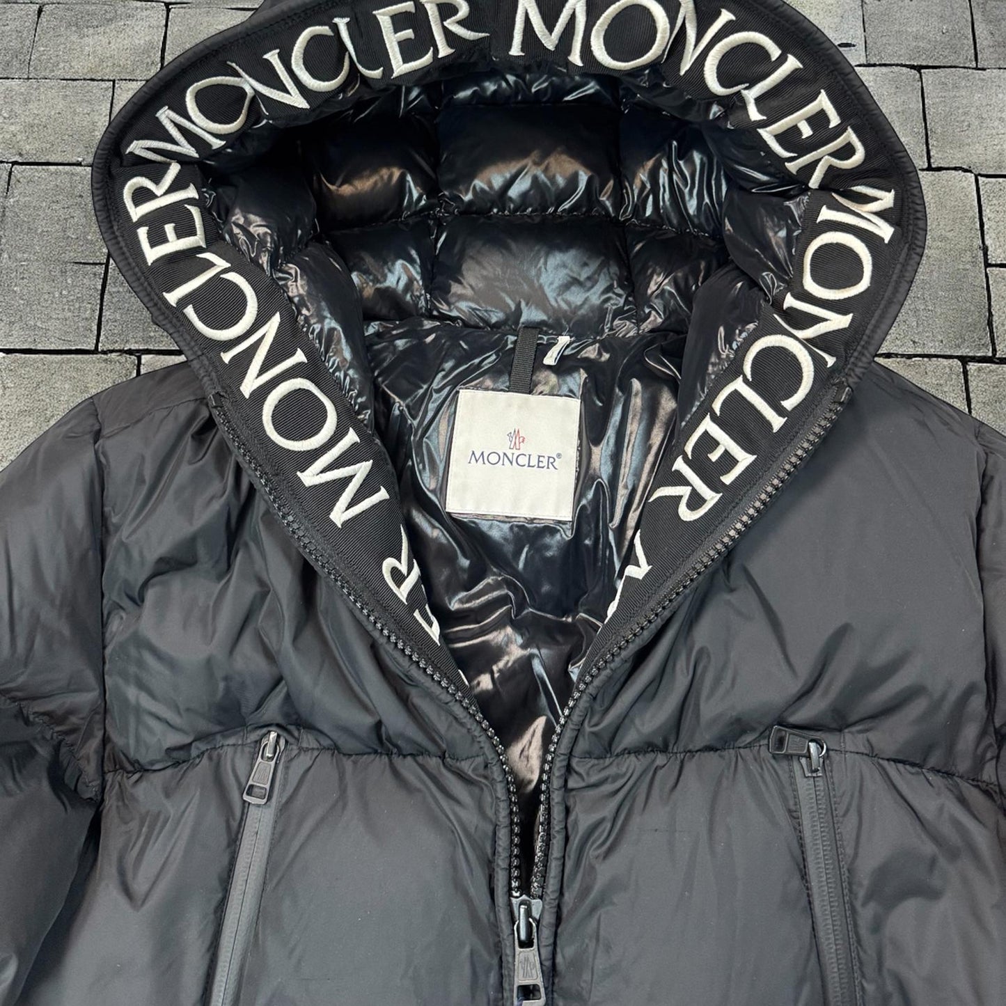 Moncler Black Down Montcla Puffer Coat