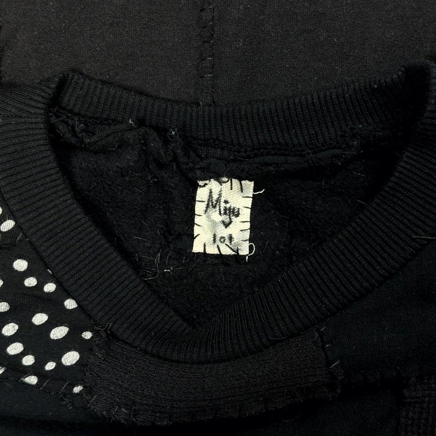 Miju Repairs Black Full Patchwork Crewneck