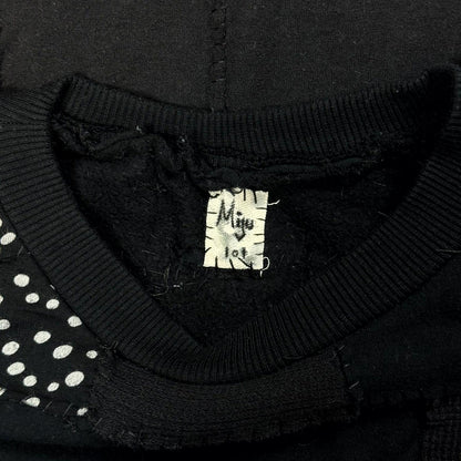Miju Repairs Black Full Patchwork Crewneck