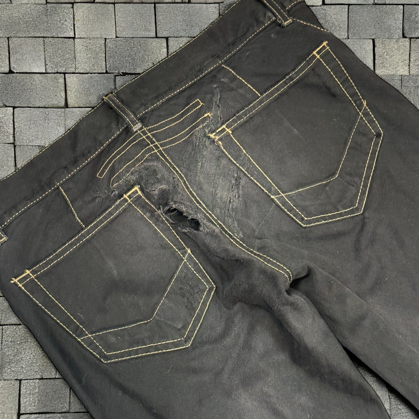 SS07 “Wishbone” Rick Owens Black Spiral Denim