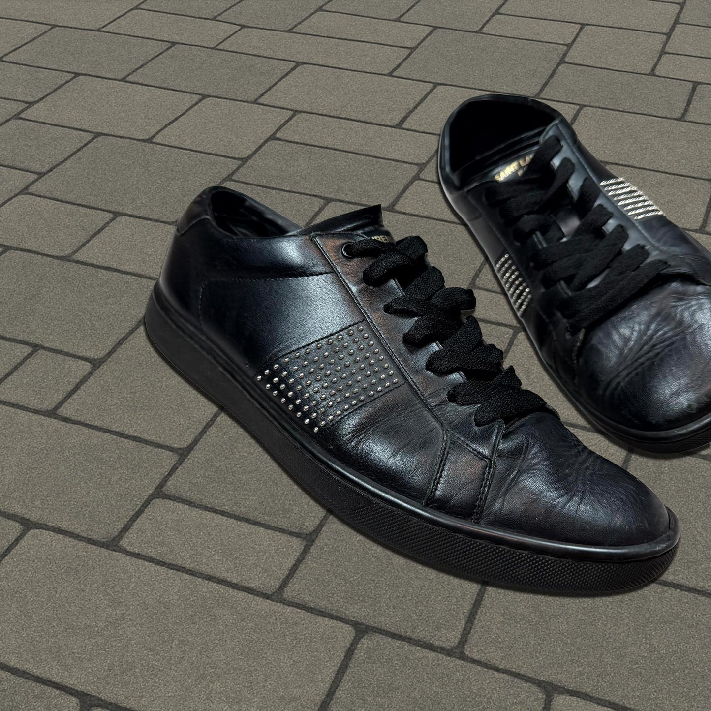 Saint Laurent Black SL/01H Studded Sneakers