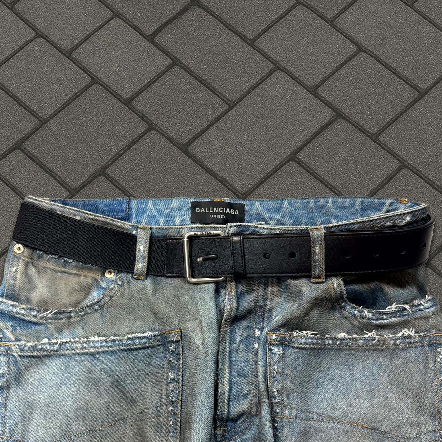Balenciaga Black Elastic Belt