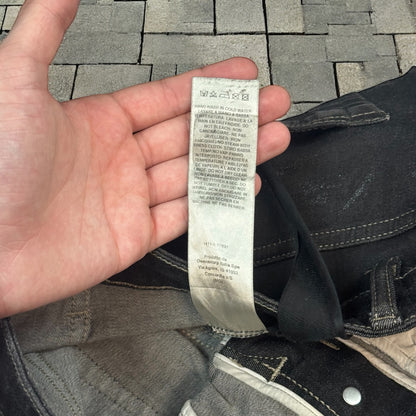 Rick Owens Drkshdw Foil Waxed Tyrone Bootcut Denim