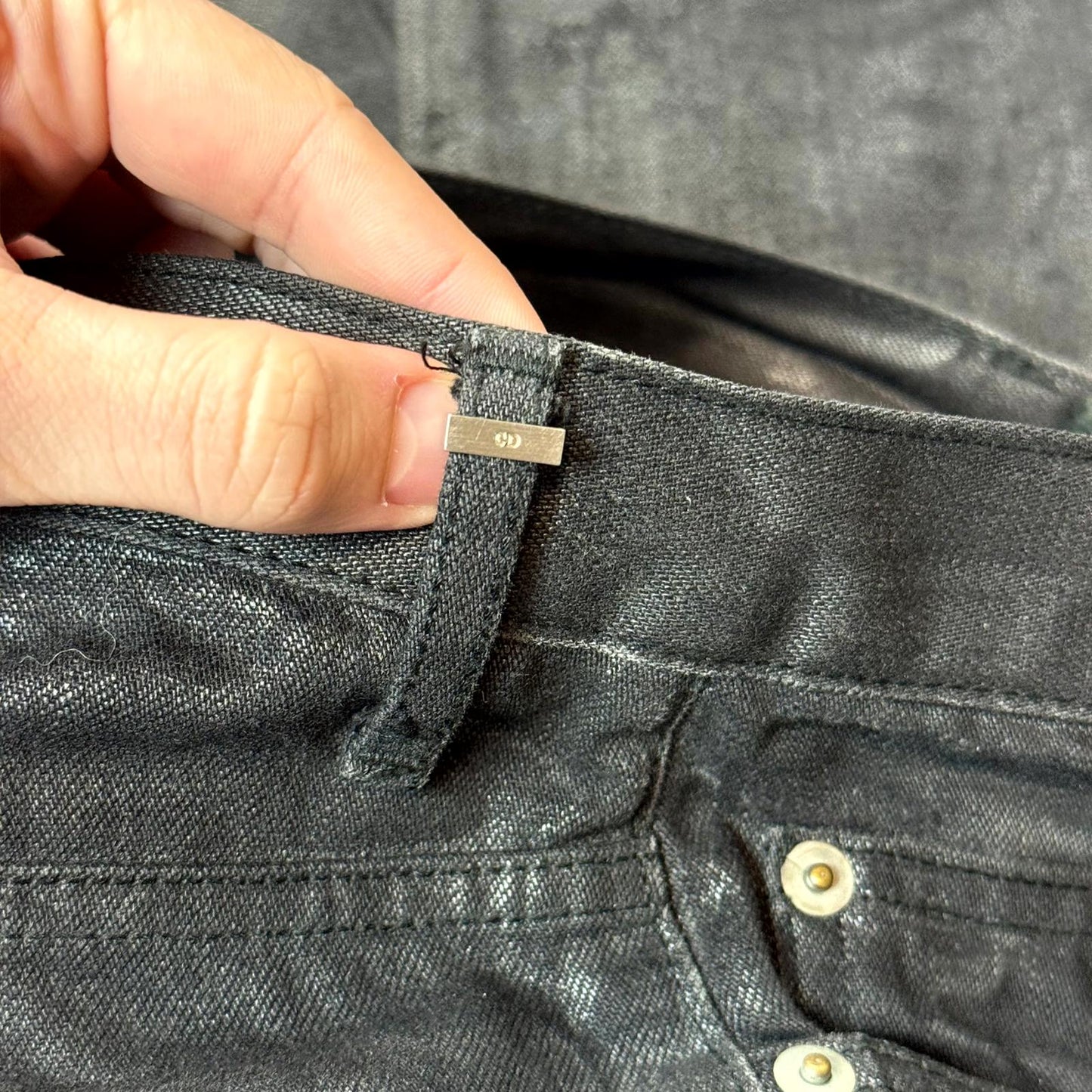 AW07 Dior Homme Light Wax Coated Denim