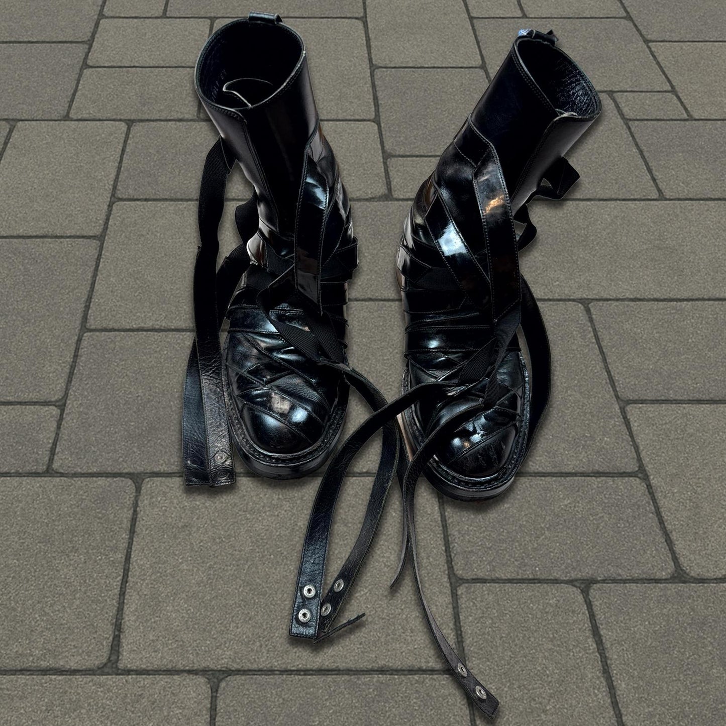 AW08 Dior Homme Lumière Du Nord Strap Boots