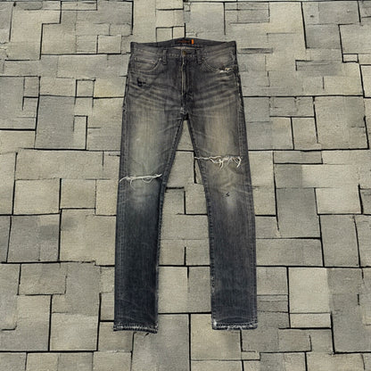 AW05 Undercover Black Skull Boro Denim