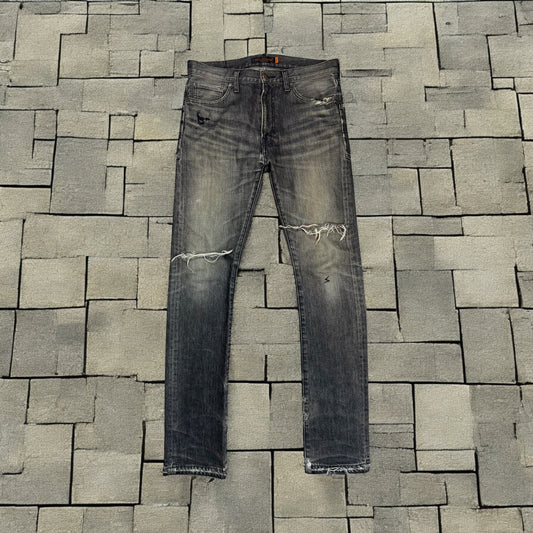 AW05 Undercover Black Skull Boro Denim