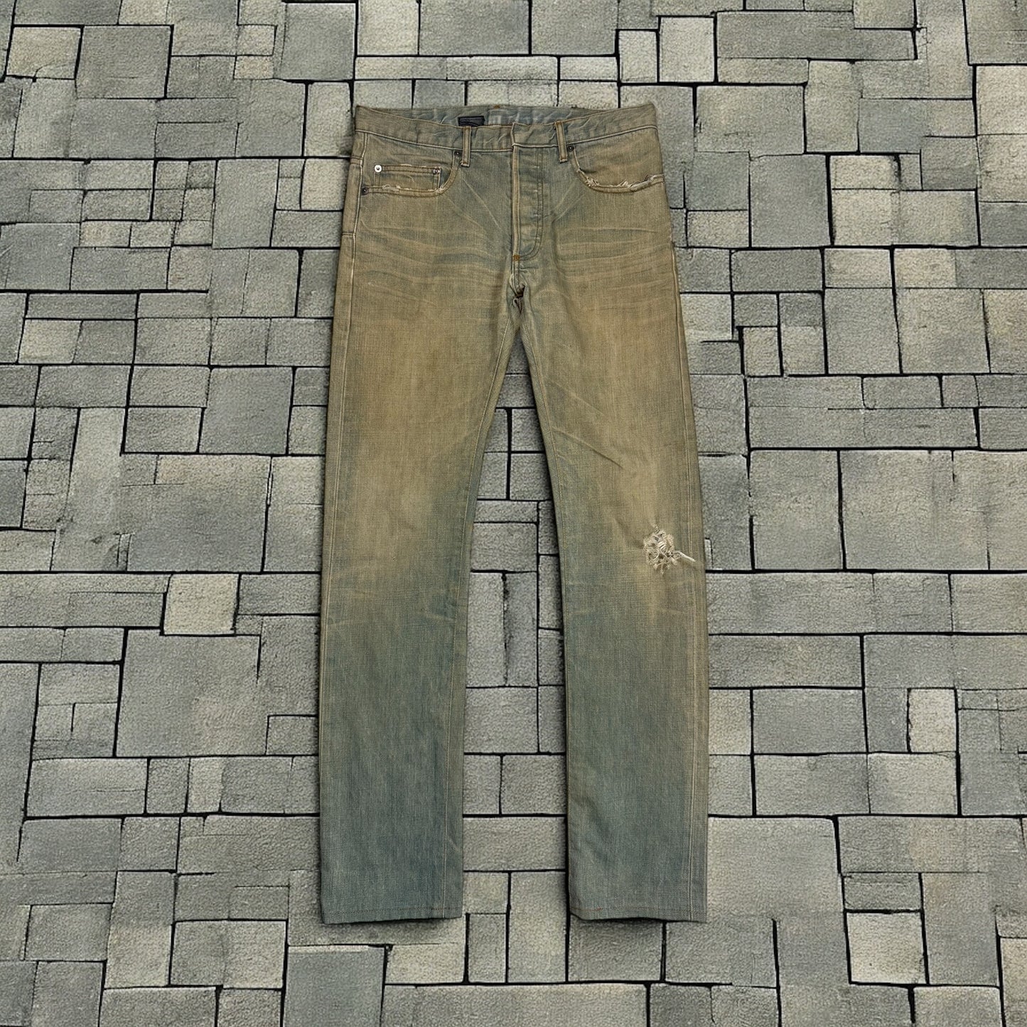 SS04 Dior Homme Bleu Clair Clawmark Denim