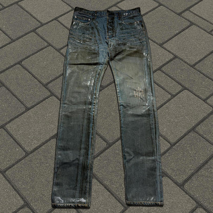 SS04 Dior Homme Bleu Clair Waxed Denim