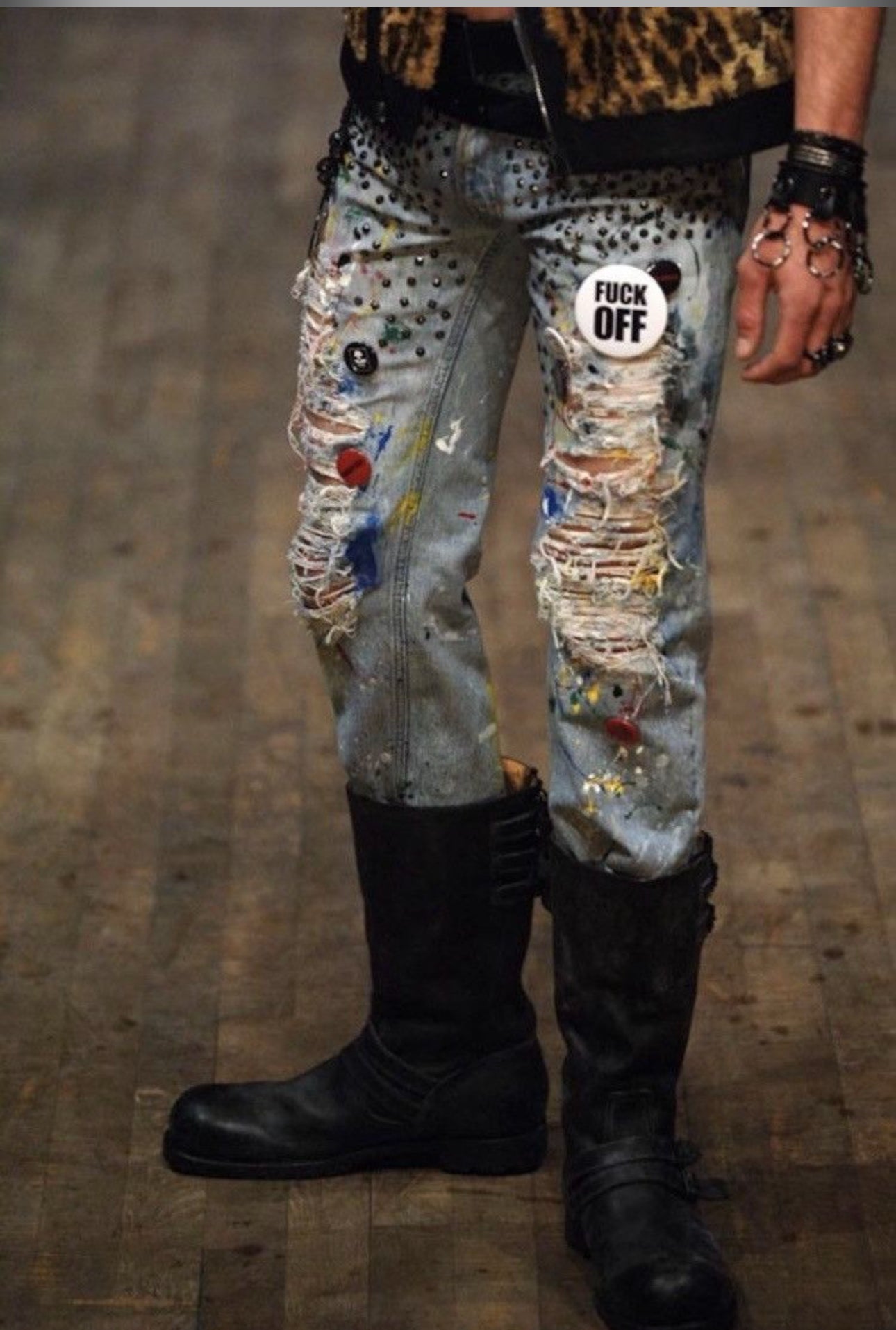 SS06 Number Nine Studded Painter Denim