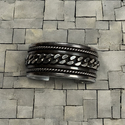 SS15 Saint Laurent Paris “Psych Rock” Silver Bangle Bracelet