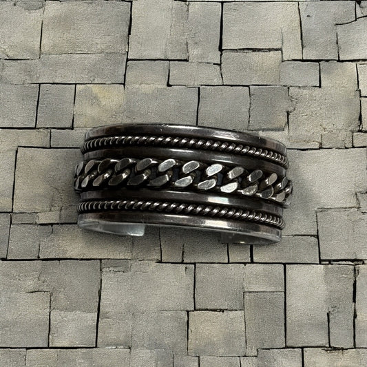 SS15 Saint Laurent Paris “Psych Rock” Silver Bangle Bracelet