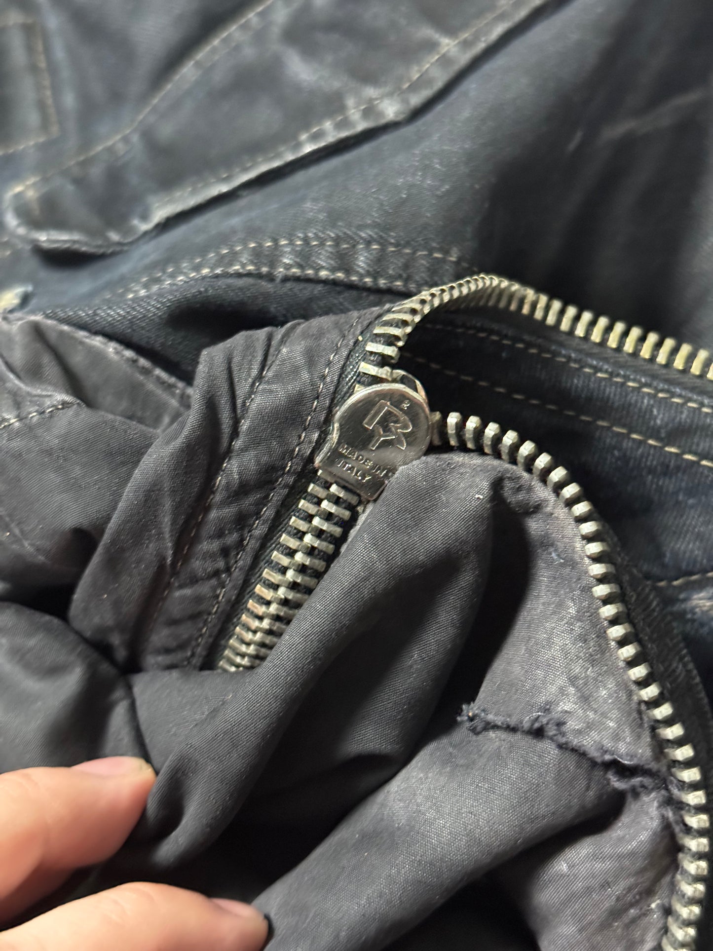 SS08 Rick Owens Black Double Layer Aircut Denim