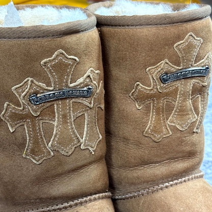 Chrome Hearts Brown Triple Cross Ugg Boots