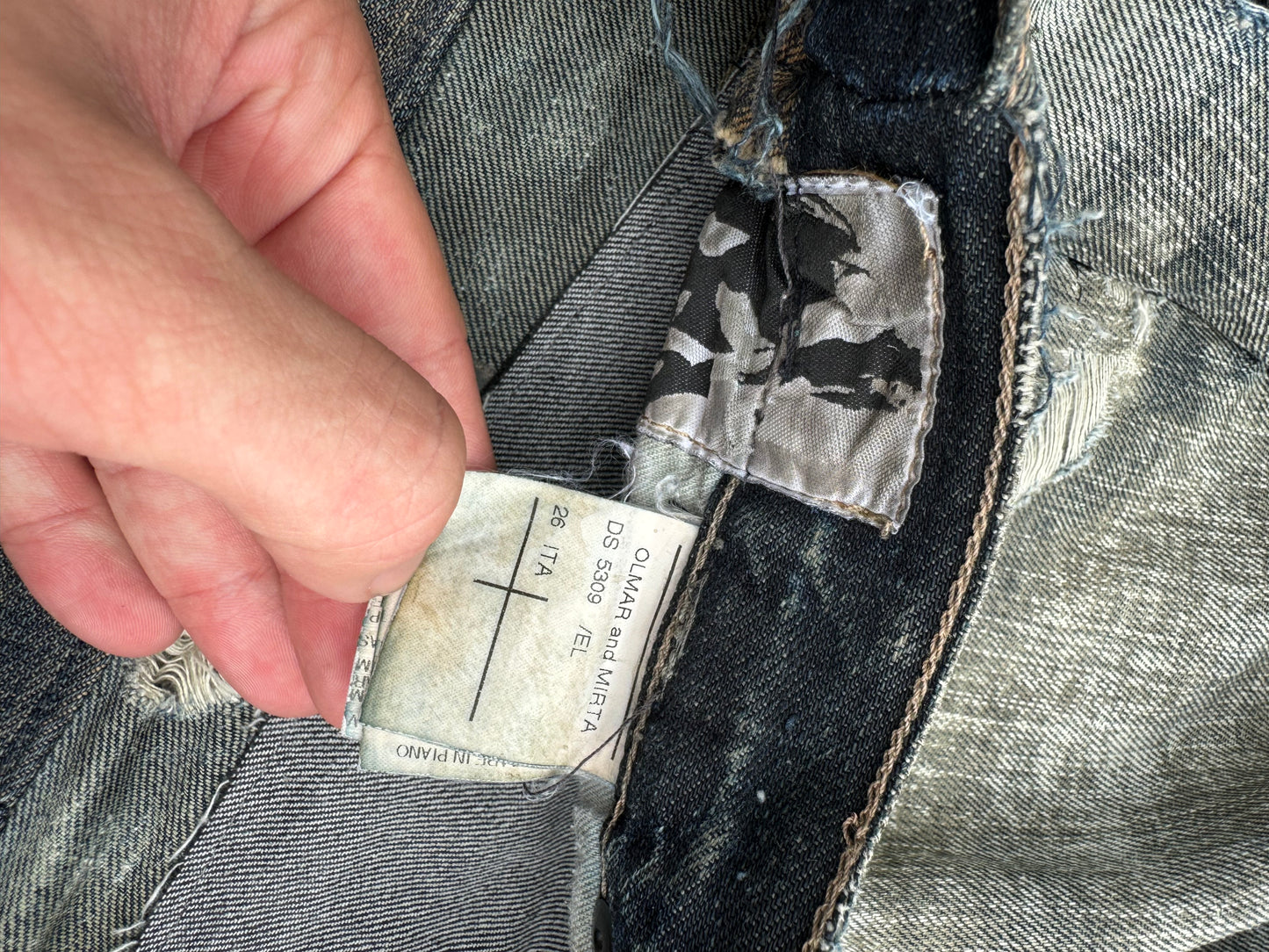 SS09 Rick Owens “Strutter” Acid Wash Banana Cut Denim