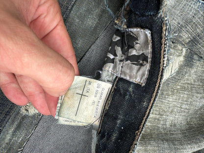 SS09 Rick Owens “Strutter” Acid Wash Banana Cut Denim