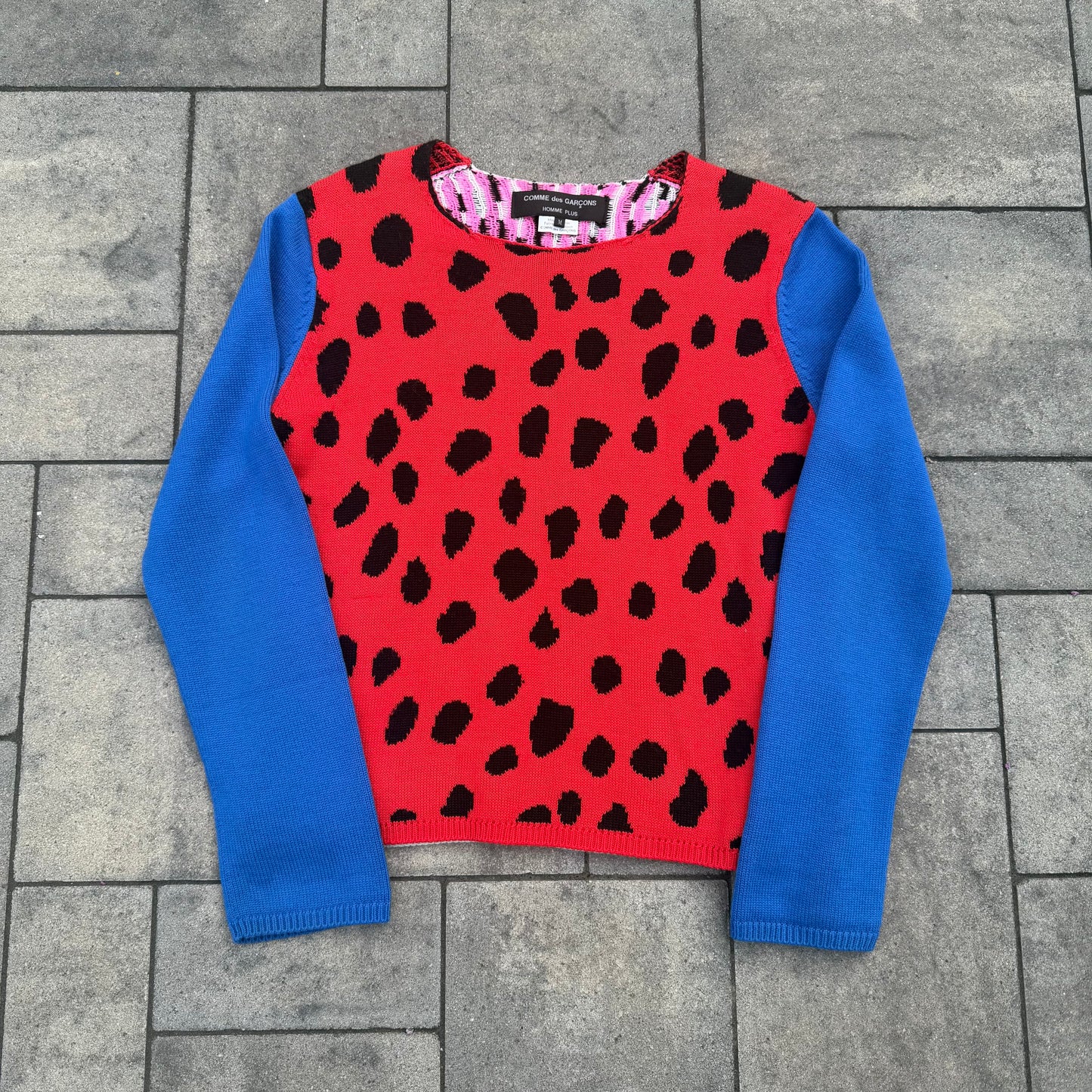 SS18 Comme Des Garcons Red Leopard Knit
