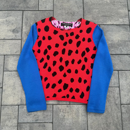 SS18 Comme Des Garcons Red Leopard Knit