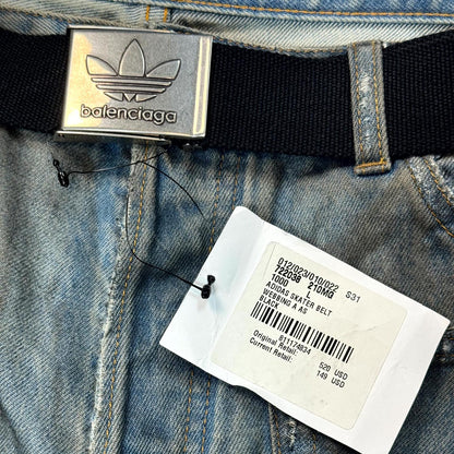 Balenciaga Adidas Black Trefoil Belt