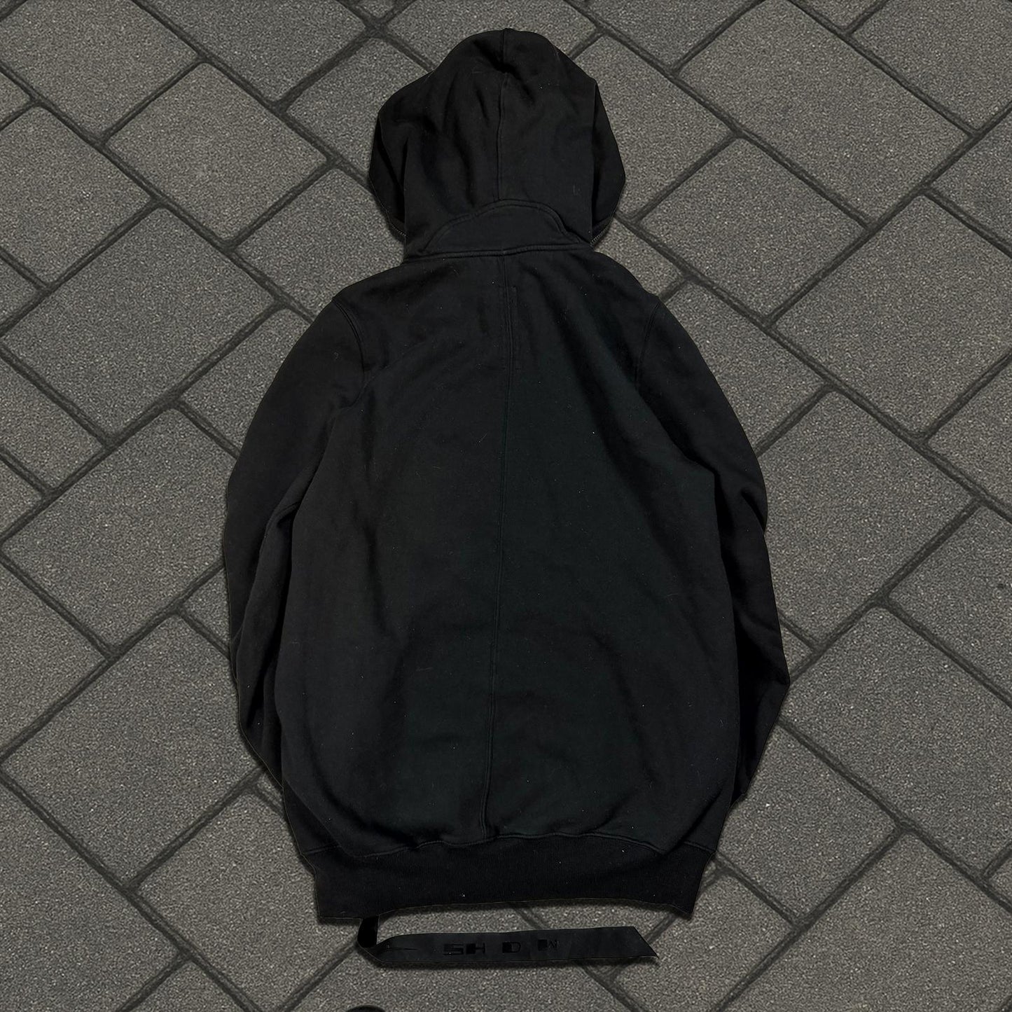 Rick Owens Black Gimp Zip Up Hoodie