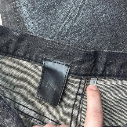 AW04 Dior Homme Black Luster Wax Denim