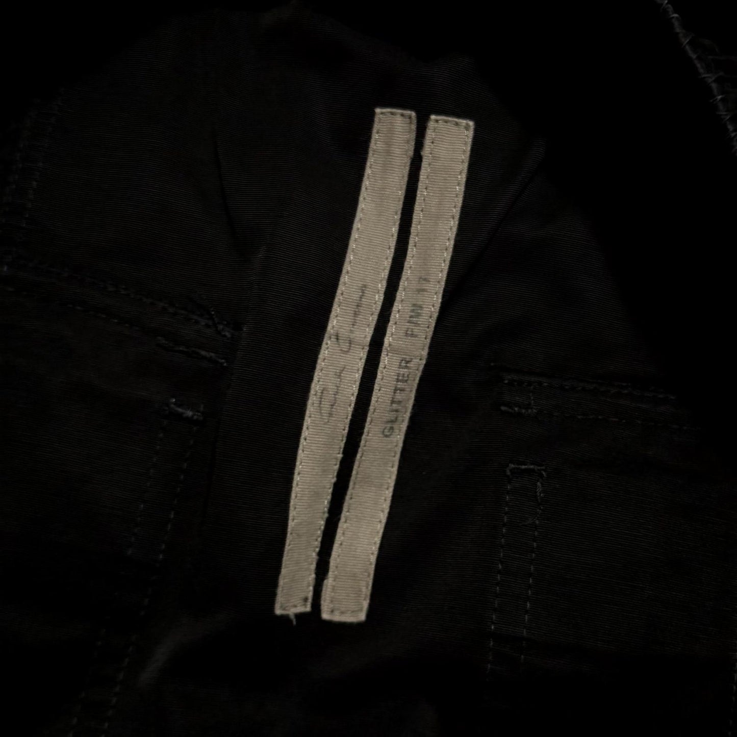 FW17 Rick Owens 'Glitter' Black Cotton Pod Shorts