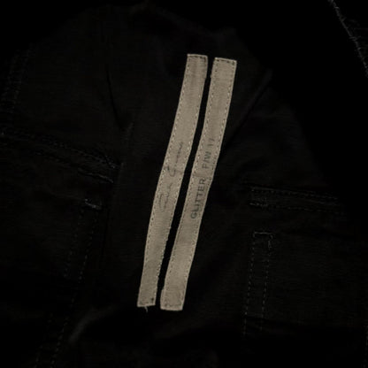 FW17 Rick Owens 'Glitter' Black Cotton Pod Shorts