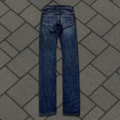 Dior Homme Blue Paint Splatter Denim