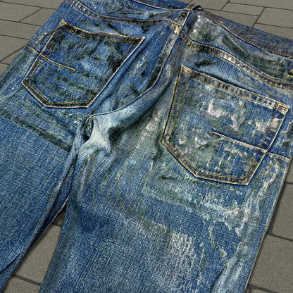 AW05 Dior Homme Green Wax Luster Denim