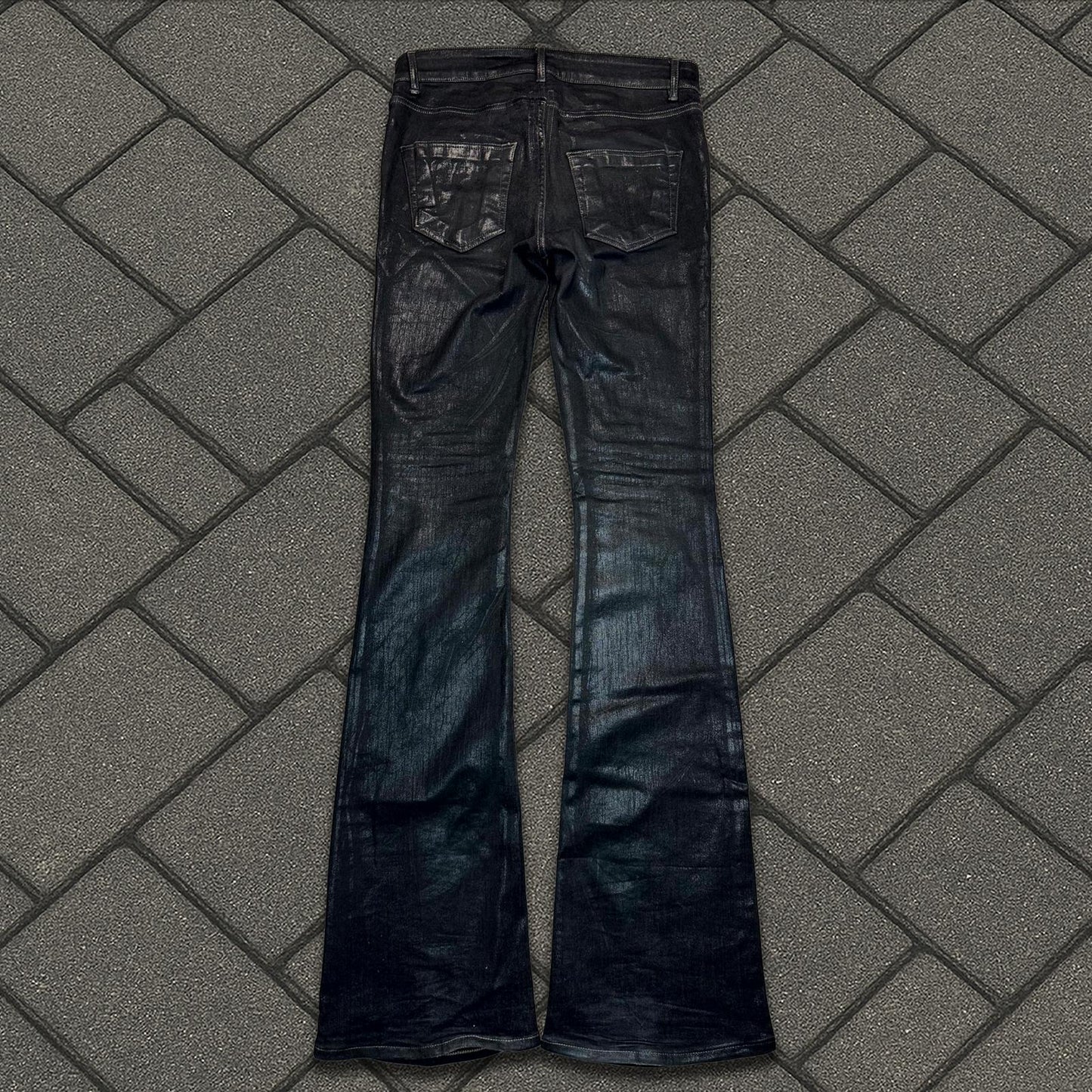 Rick Owens Waxed Tyrone Bootcut Denim  