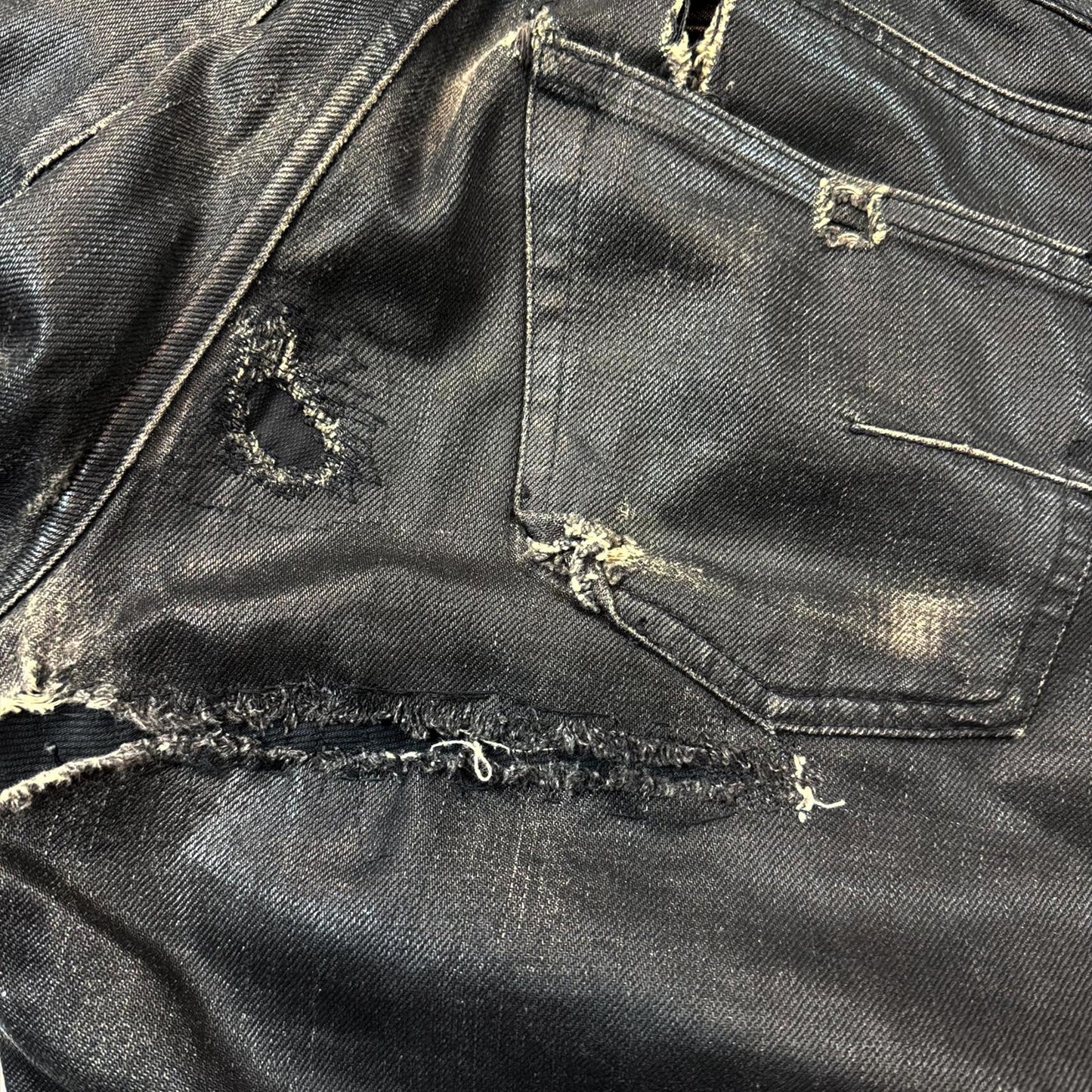 SS04 Dior Homme Waxed Strip Denim
