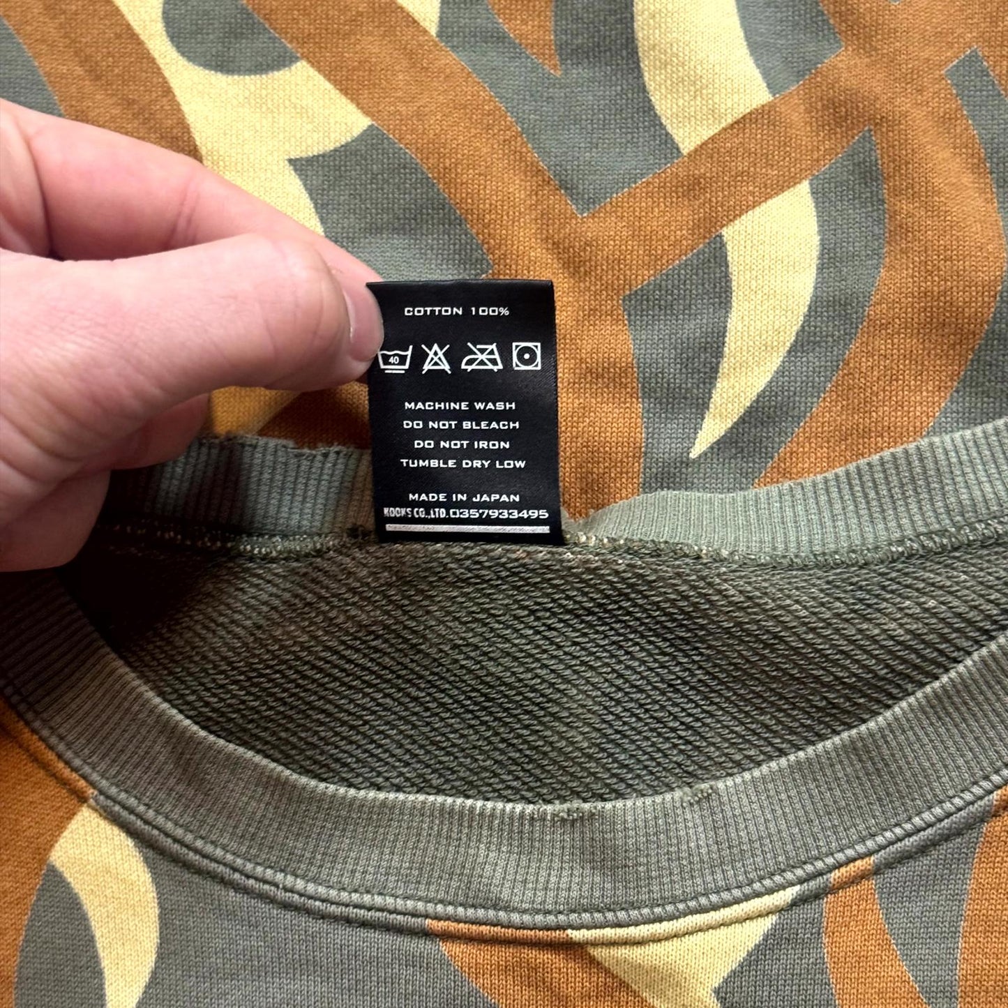 AW04 Number (N)ine Green Tribal Camo Crewneck