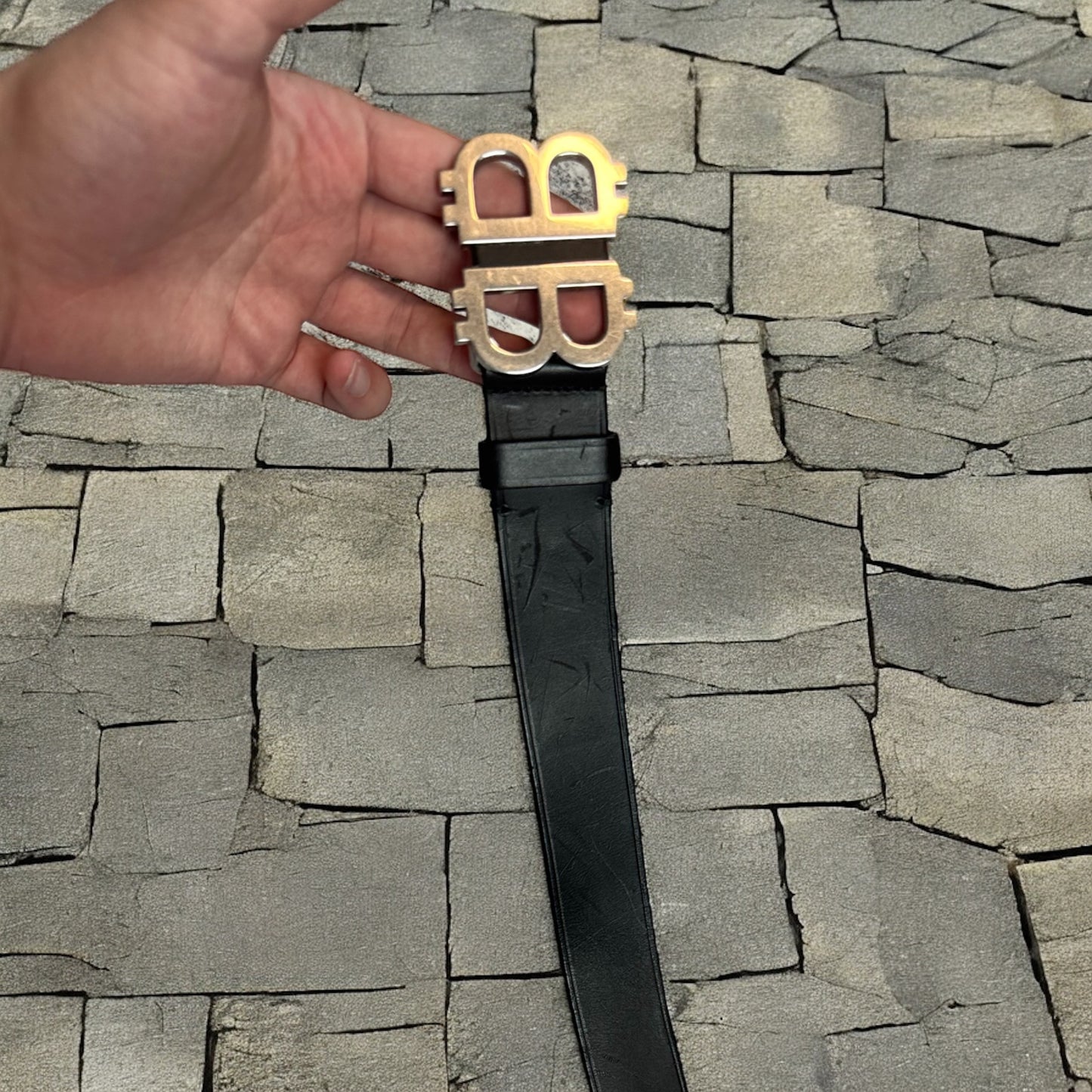 Balenciaga Crypto BB Leather Belt