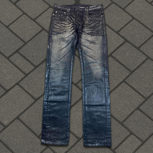 AW03 Dior Homme Black Waxed Luster Denim