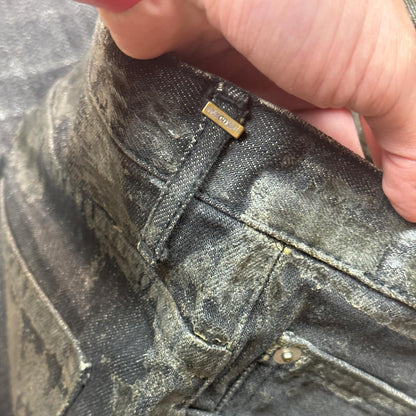 AW05 Dior Homme Black Waxed Denim