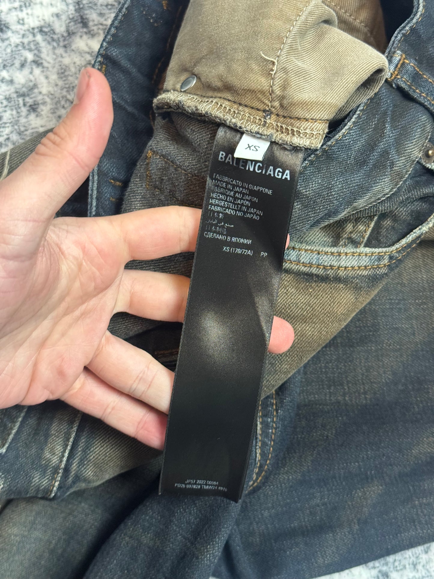 FW22 Balenciaga Mudwash Skater Denim
