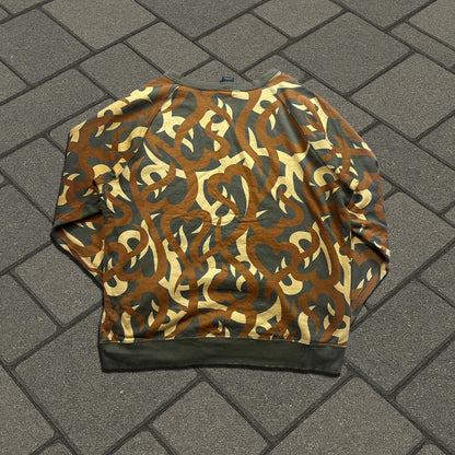 AW04 Number (N)ine Green Tribal Camo Crewneck
