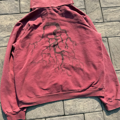 AW02 Raf Simons Red Virginia Creeper Roots Hoodie