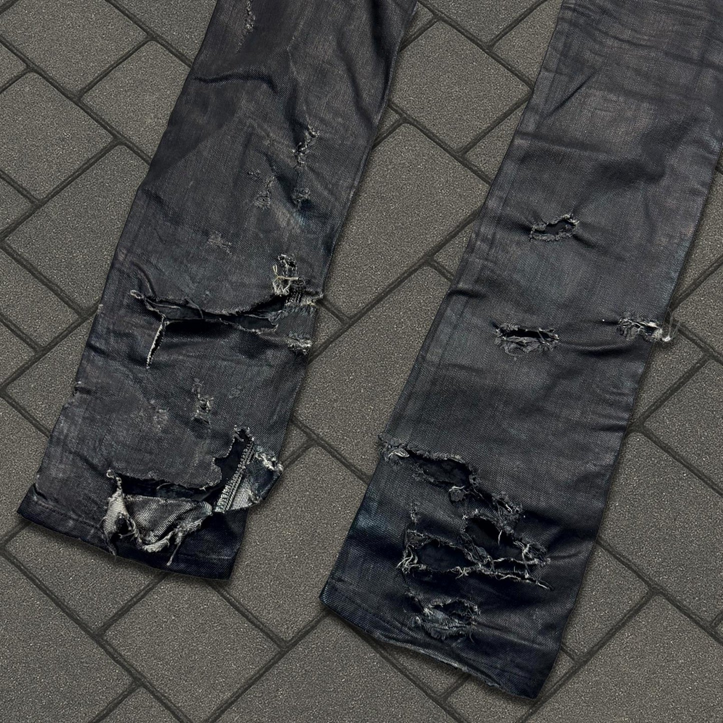 SS04 Dior Homme Waxed Strip Denim