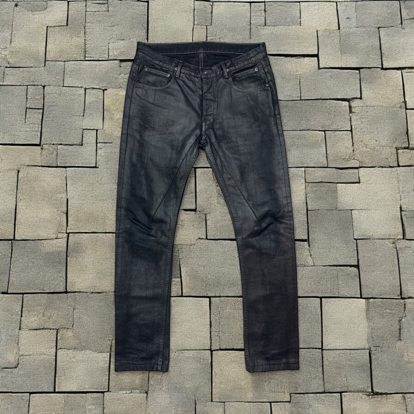 Rick Owens Olmar & Mirta Waxed Detroit Cut Denim